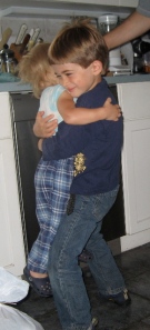 Hugging Gideon